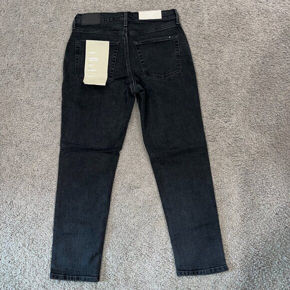 EVERLANE NWT The Original Cheeky Jean Size 28 High Rise Straight Crop -Black - Picture 4 of 13